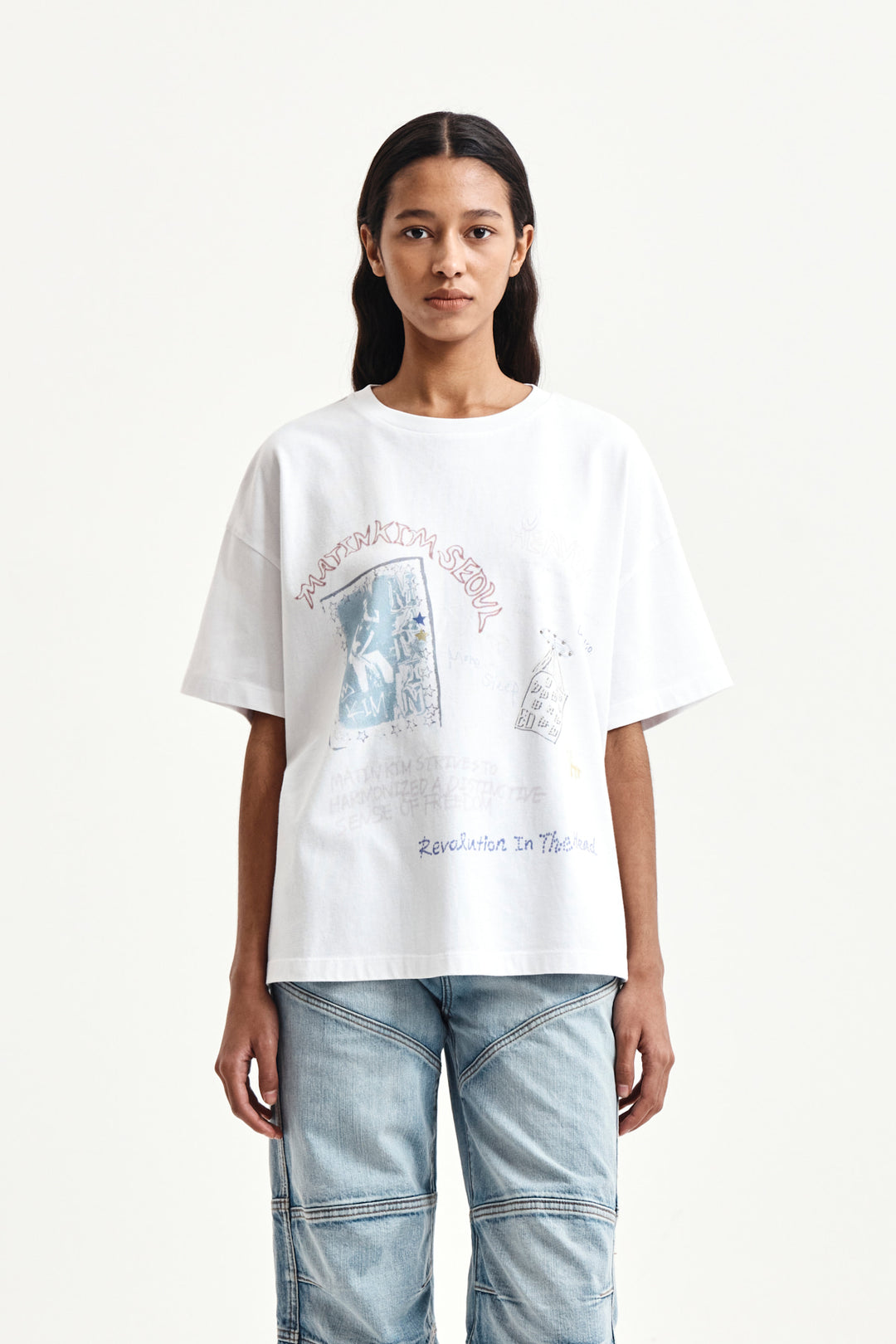 Matin Kim Graffiti Artwork Top — White
