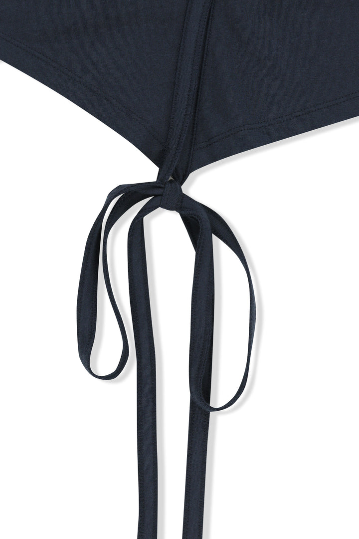 Matin Kim Asymmetric Button Closure Top — Navy blue