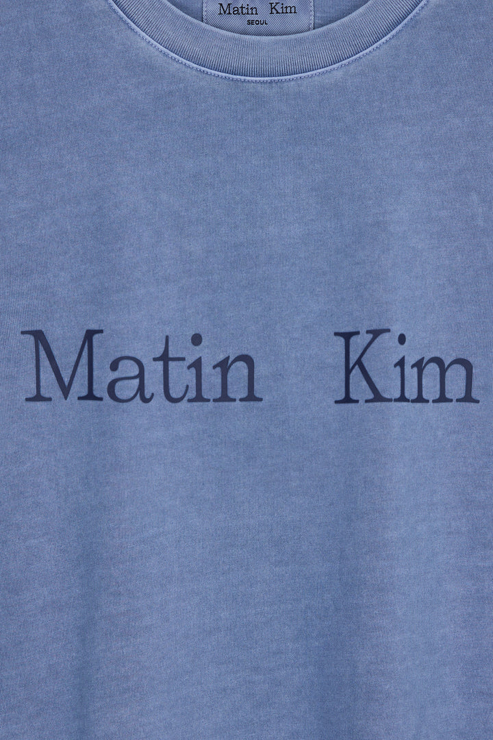 Matin Kim Pigment Logo Top in Powder — Blue