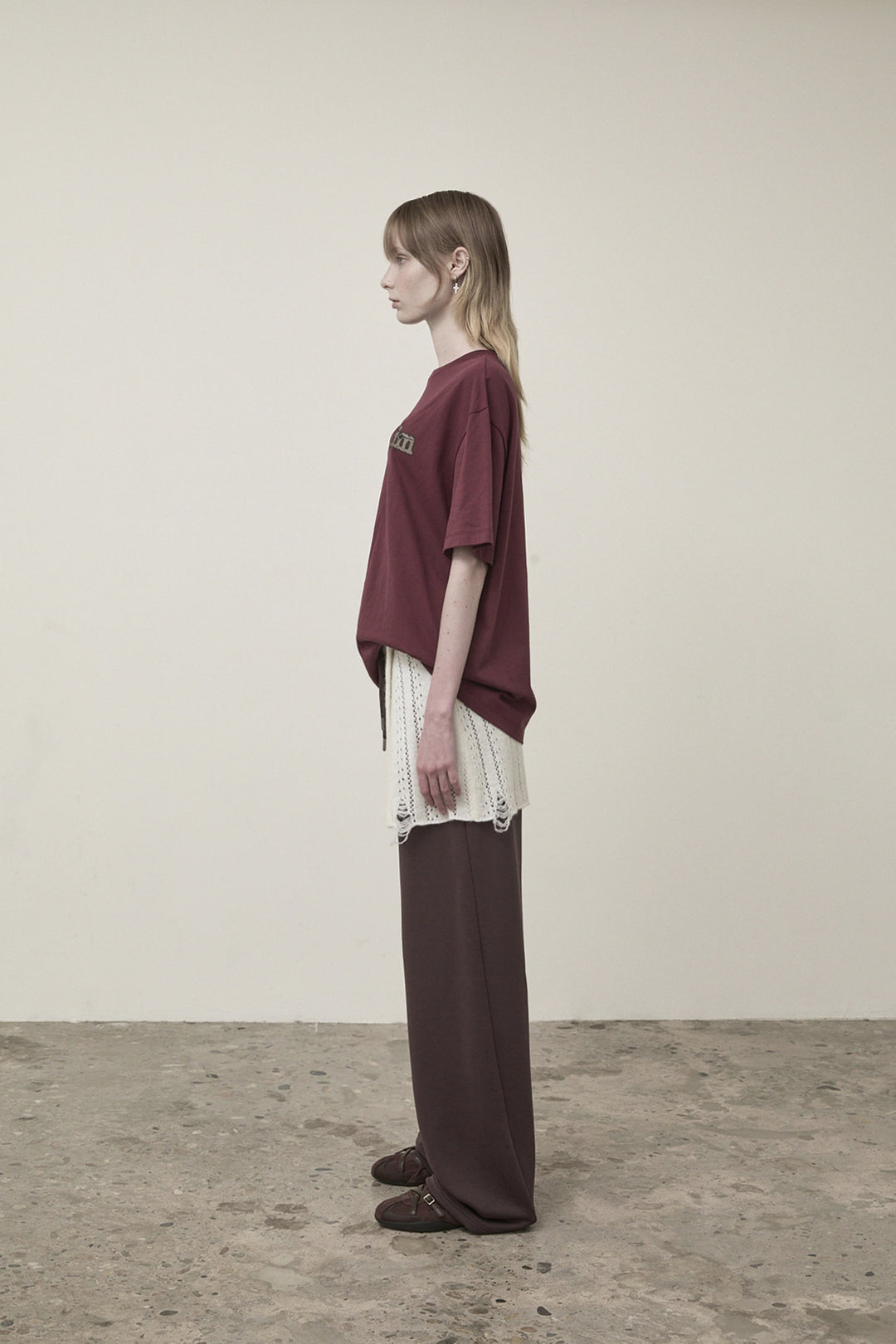 Matin Kim Vintage Logo Graphic Top — Burgundy