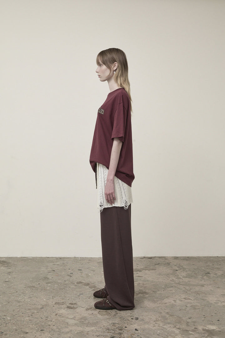 Matin Kim Vintage Logo Graphic Top — Burgundy