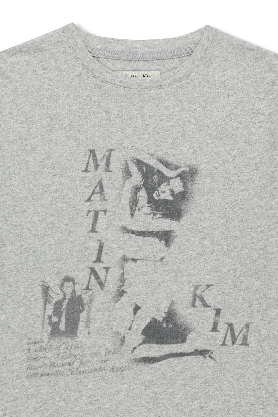 Matin Kim Portrait Graffiti Logo Top — Light Grey