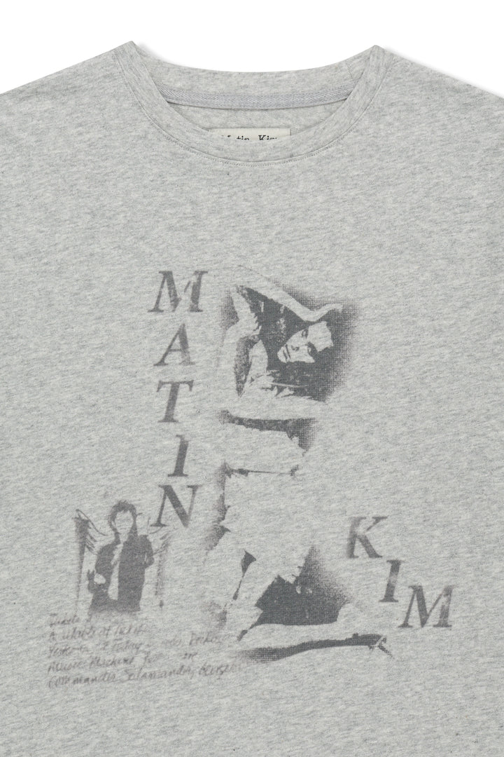 Matin Kim Portrait Graffiti Logo Top — Light Grey