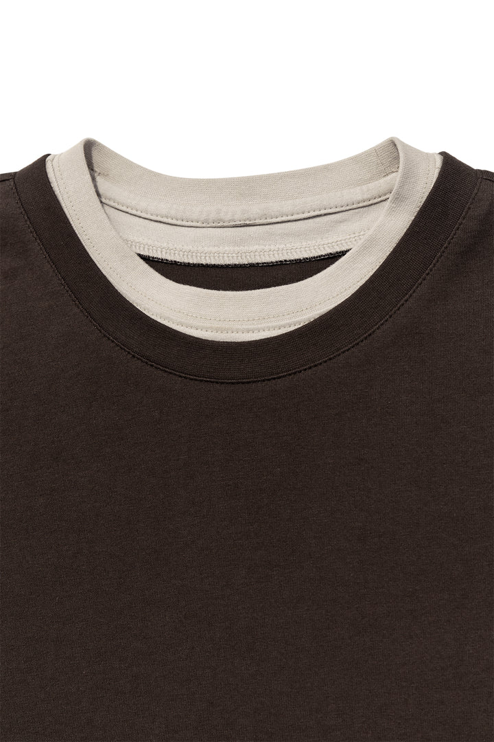 Matin Kim Color Point Layered Top — Brown