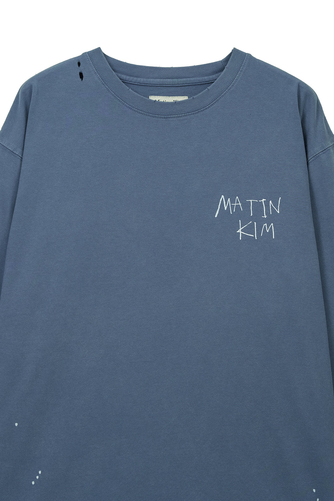 Matin Kim Vintage Washed Logo Top — Blue