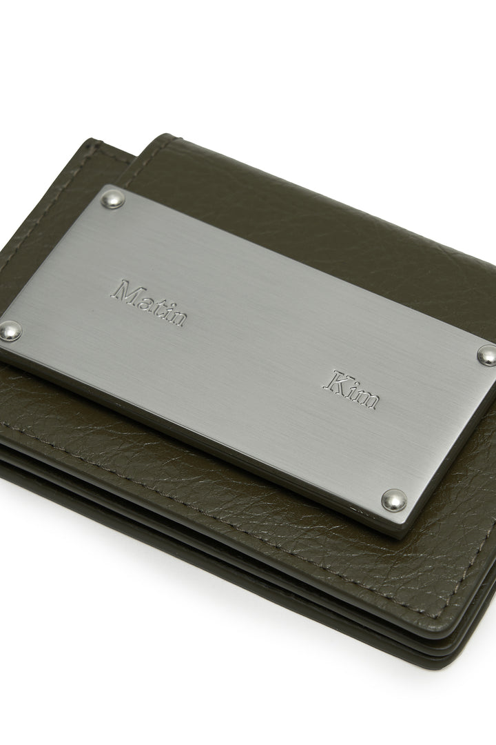 Matin Kim Accordion Wallet — Brass Hardware — Khaki