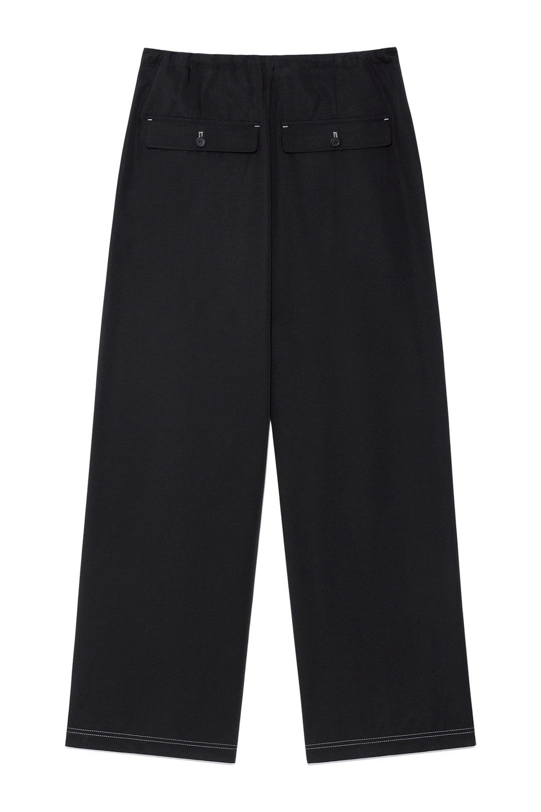 Matin Kim Button Point String Wide Pants — Black