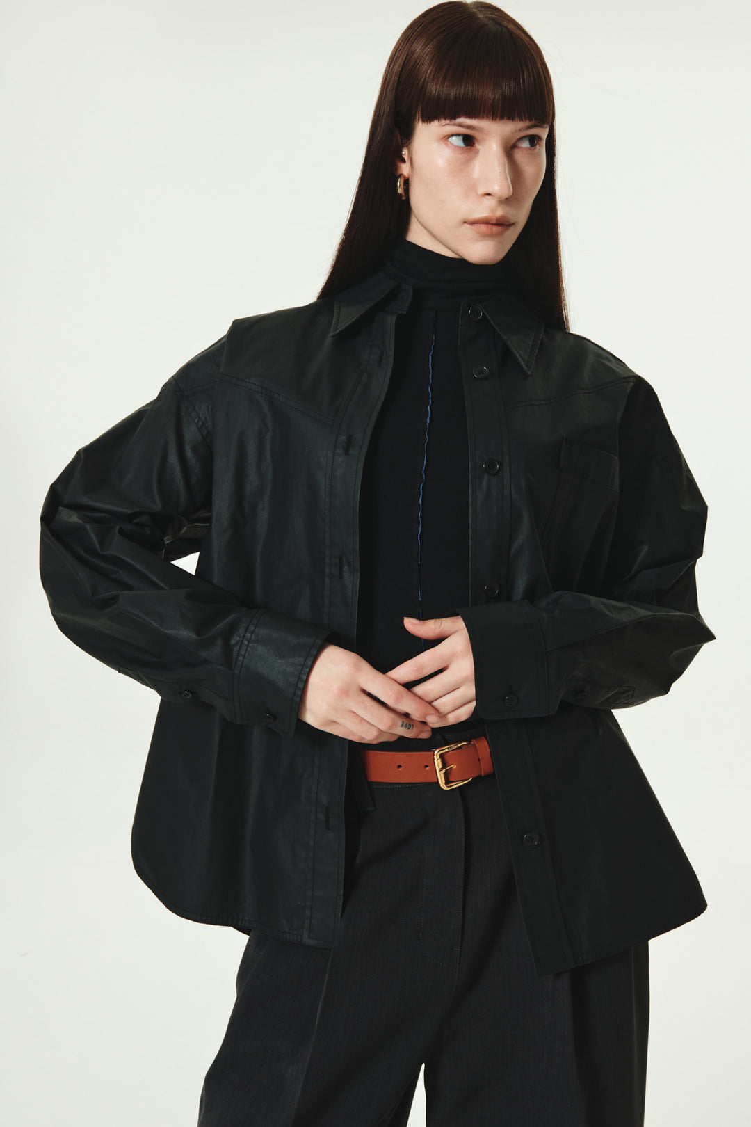 KIMMATIN Two Way Coating Shirt — Black