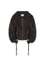 Matin Kim Sleeve String Detail Zip Hoody — Charcoal
