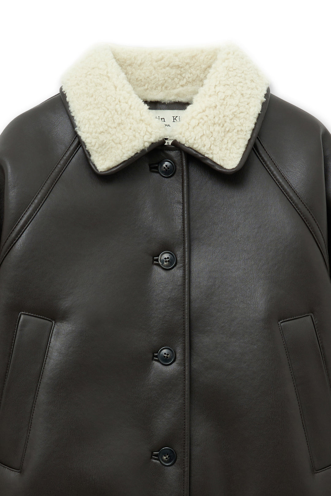Matin Kim Fur Collar Mustang Jumper Dark — Brown