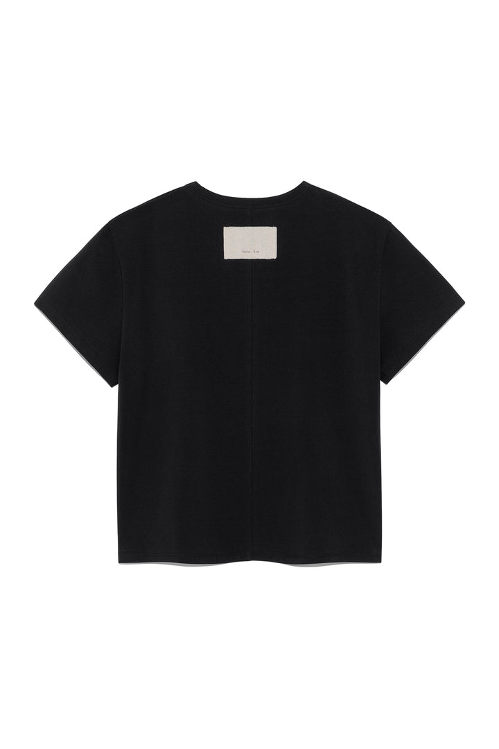 Matin Kim Stitch Printing Detail Crop Top — Black