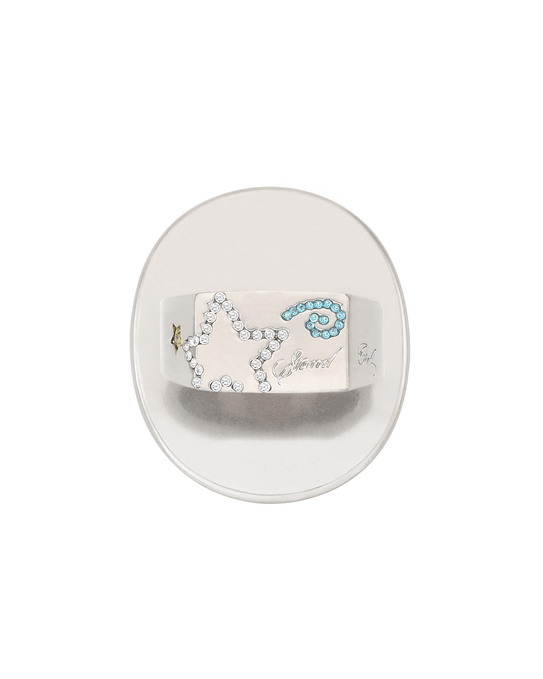 Stand Oil Star Beam Gripring — Cubic Star Charm — Silver