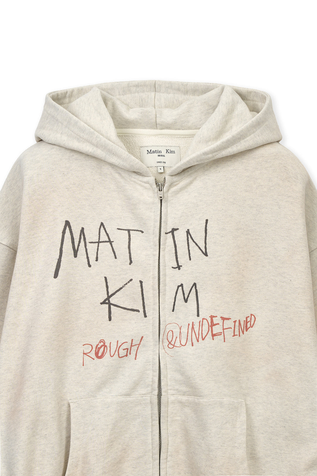 Matin Kim Vintage Washed Graffiti Zip Hoody — Beige
