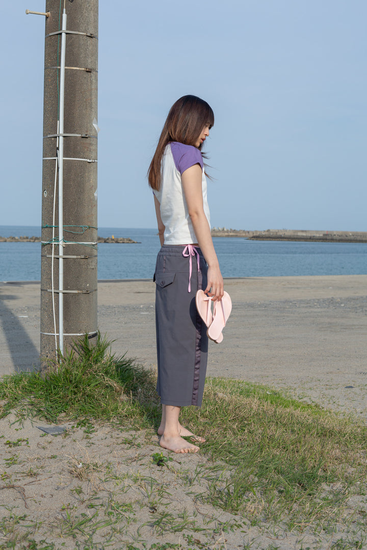 Matin Kim Side Taping Bermuda Shorts — Charcoal