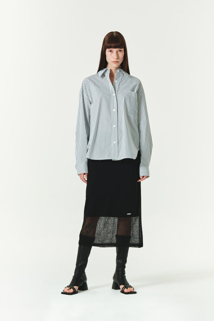 KIMMATIN Two Way Stripe Shirt — Black