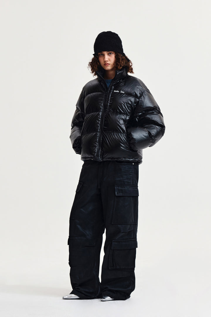 Matin Kim Small Logo Volume Down Jumper — Black