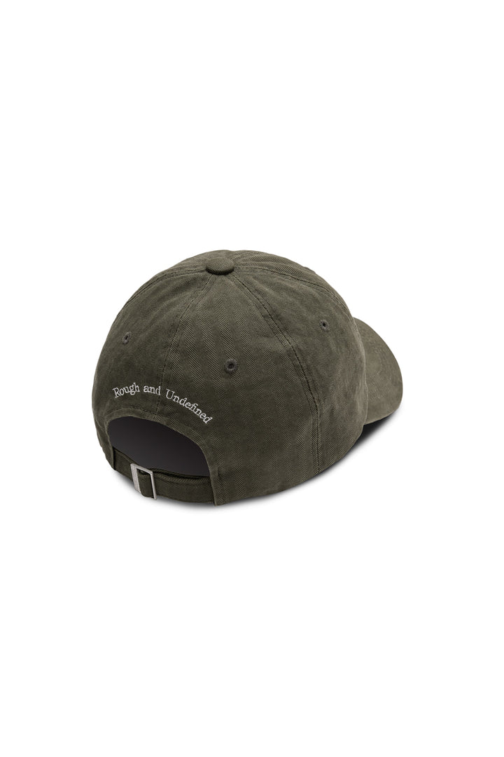 Matin Kim Herringbone Typo Ball Cap — Khaki