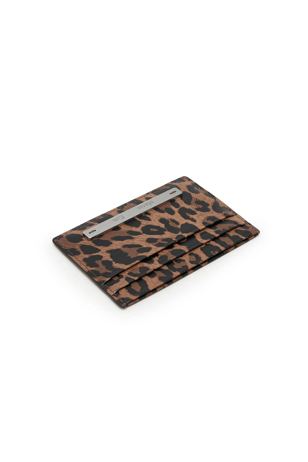 Matin Kim Leopard Vintage Card Wallet — Brown
