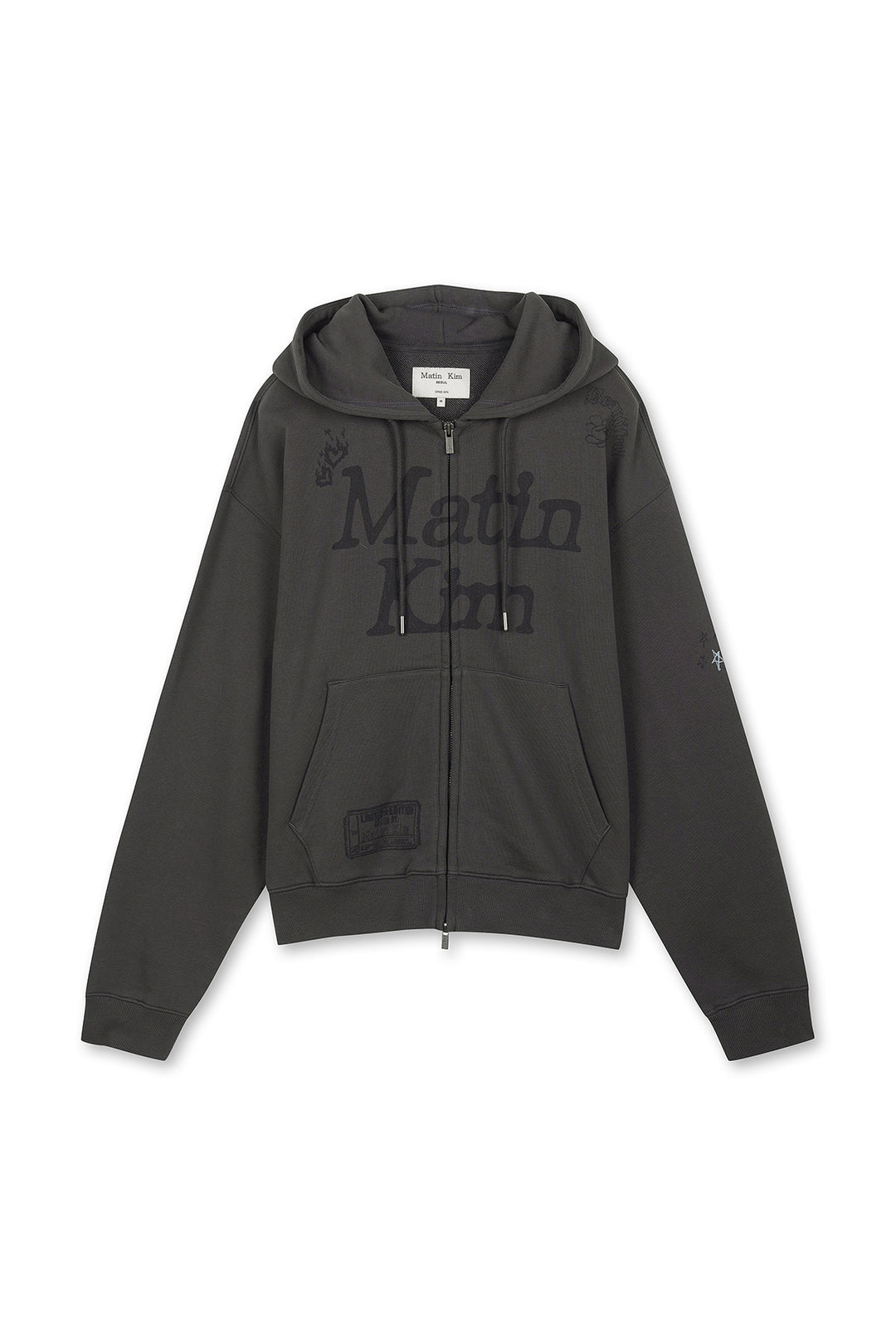 Matin Kim Graffiti Artwork Hoody Zip Up — Charcoal
