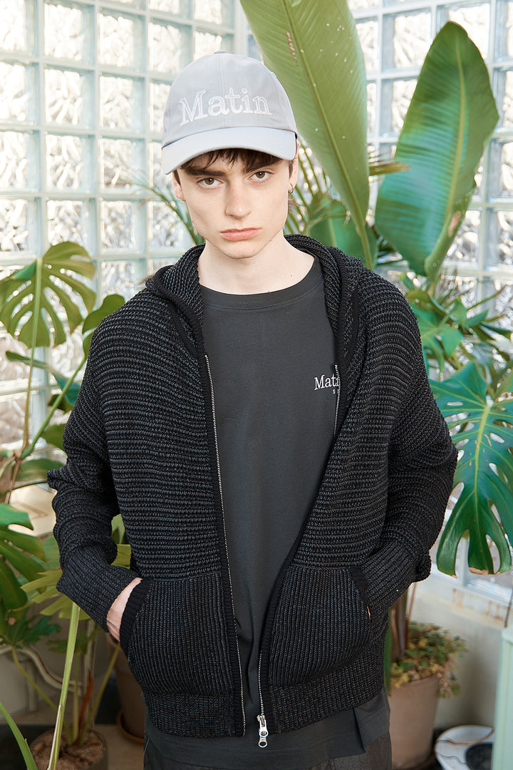 Matin Kim Two Tone Mesh Knit Hoody — Black