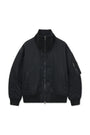 Matin Kim High Neck Button Point Zip Up Jumper — Black