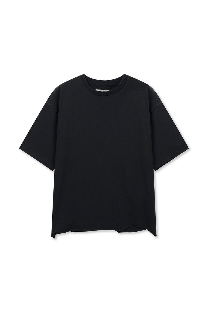 Matin Kim Raw Cut Graffiti Logo Top — Black