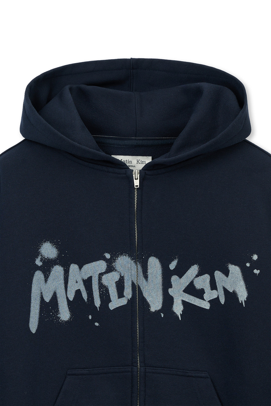 Matin Kim Graffiti Logo Zip Hoodie — Navy blue