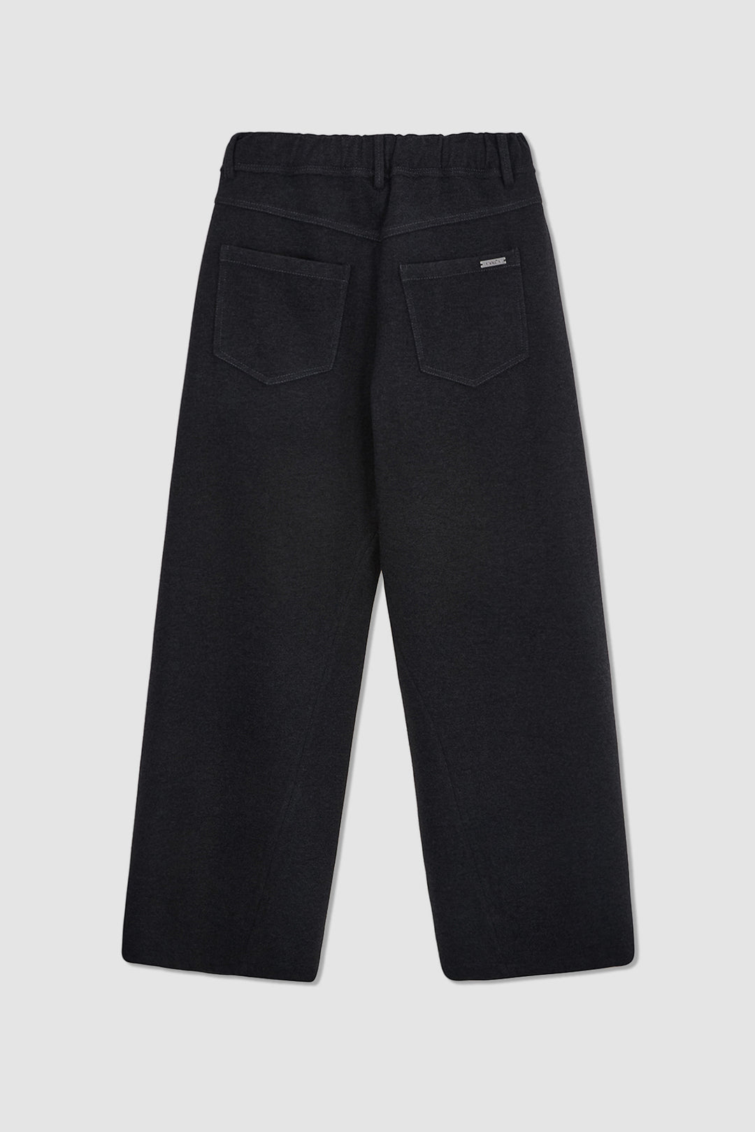 KIMMATIN Blended Wool Curved Banding Pants — Charcoal