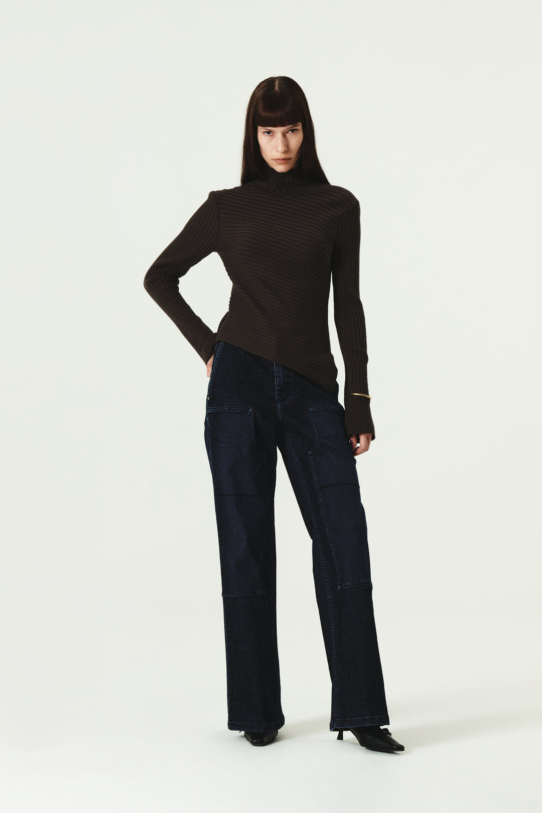 KIMMATIN Carpenter Velvet Denim Pants — Navy blue