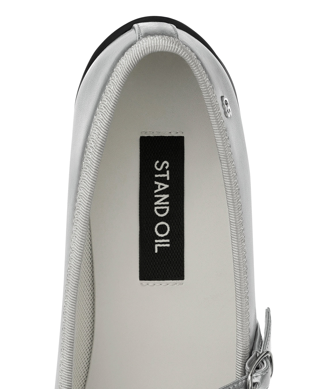 Stand Oil Strap Ballet Mary Jane — Silver