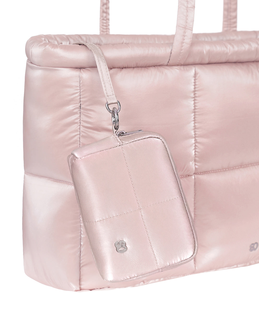 Stand Oil Bubble Pouch — Quilted Nylon Mini — Soft Pink