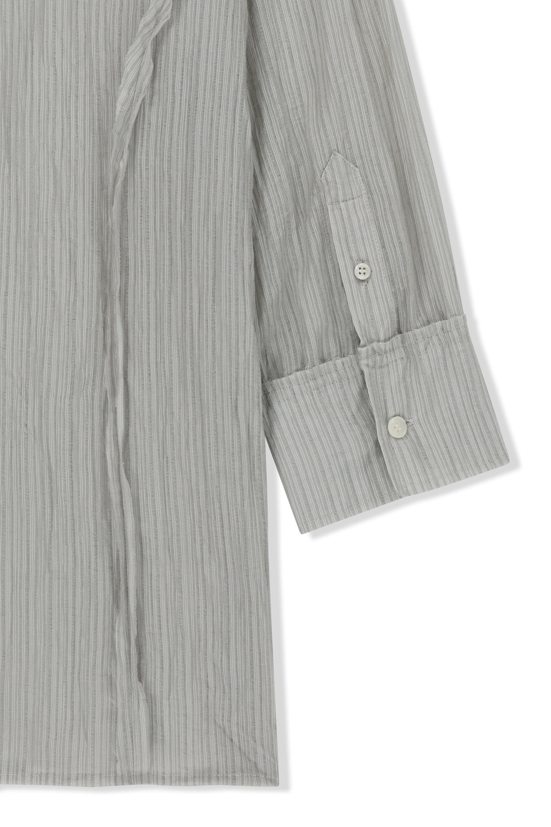 Matin Kim Raw Edge Crinkle Blouse — Light Grey