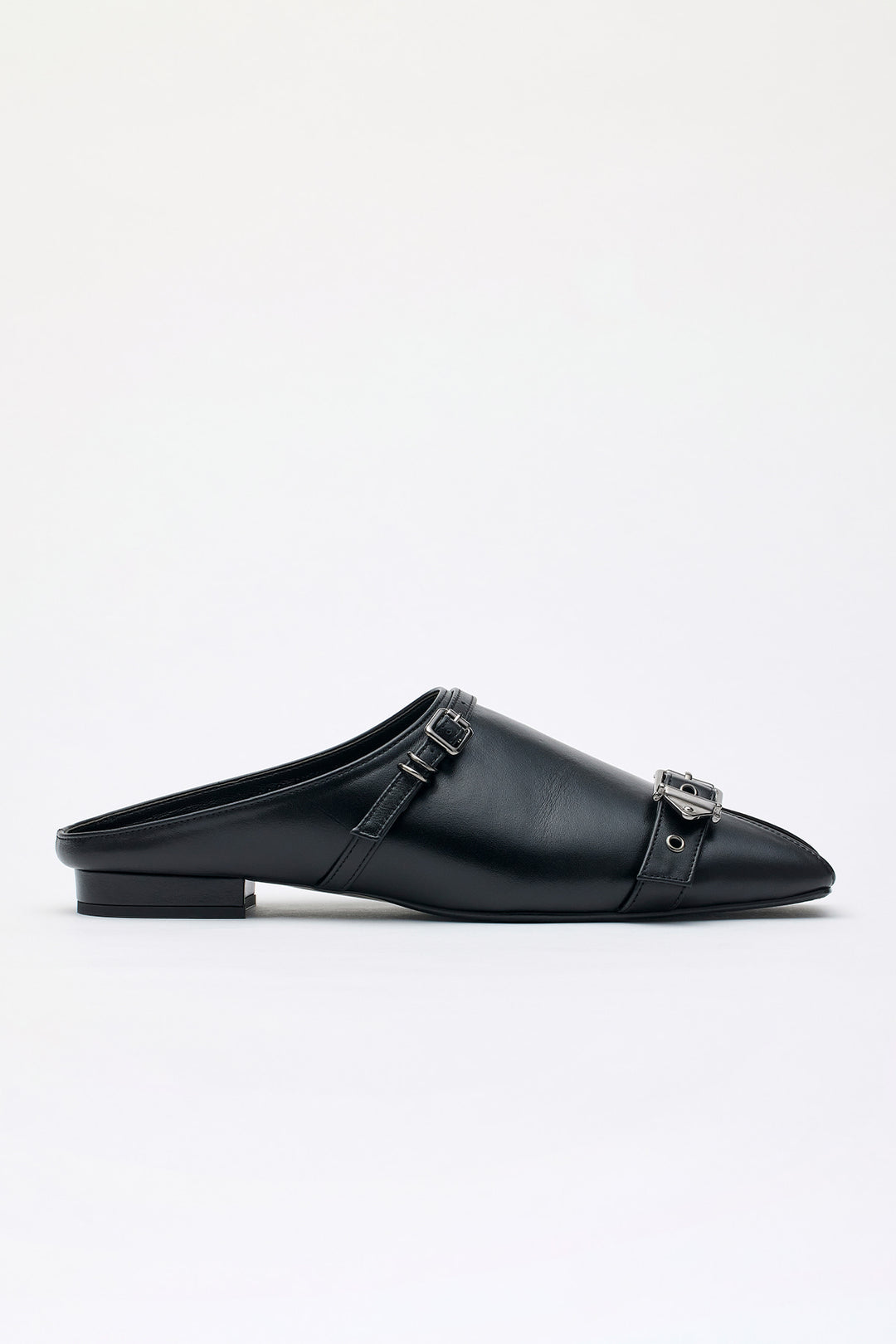 KIMMATIN Open Toe Strap Mule — Black