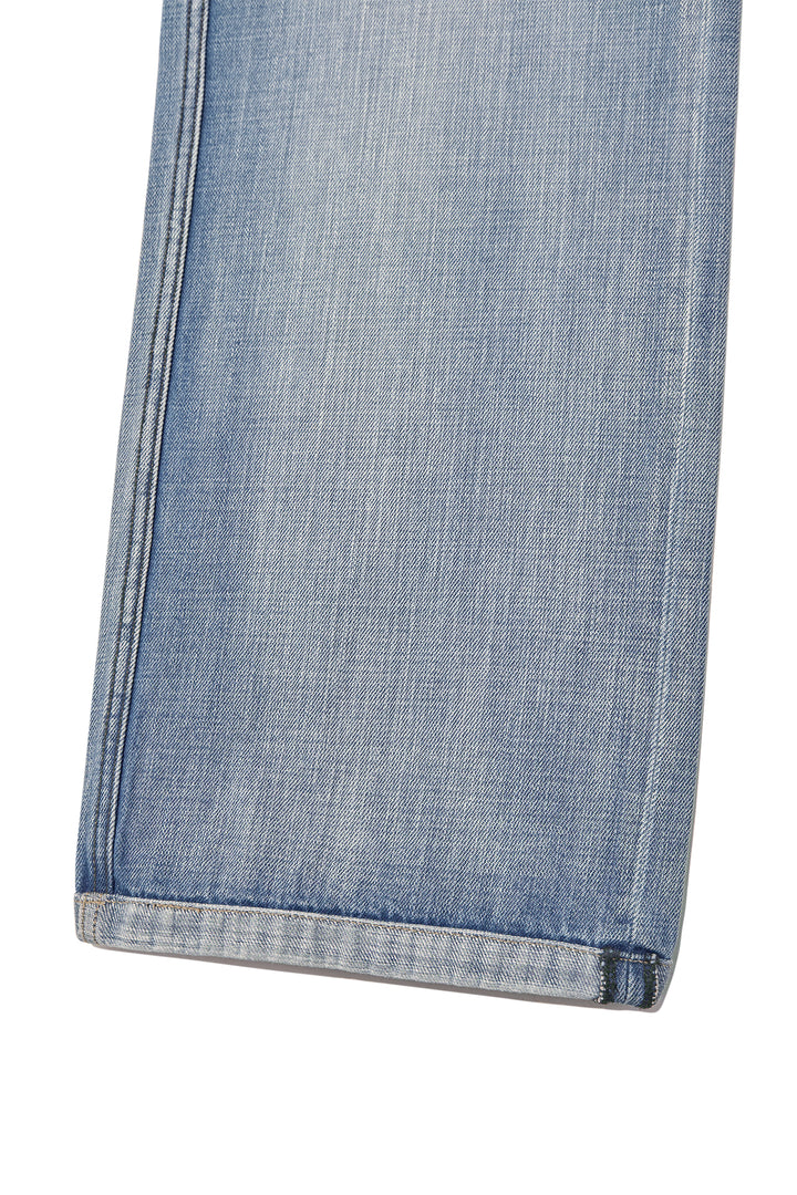 Matin Kim Out Pocket Washed Denim Pants — Light Blue