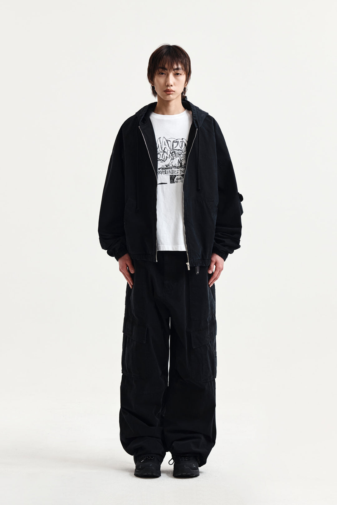 Matin Kim Multi Pocket Utility Wide Pants — Black