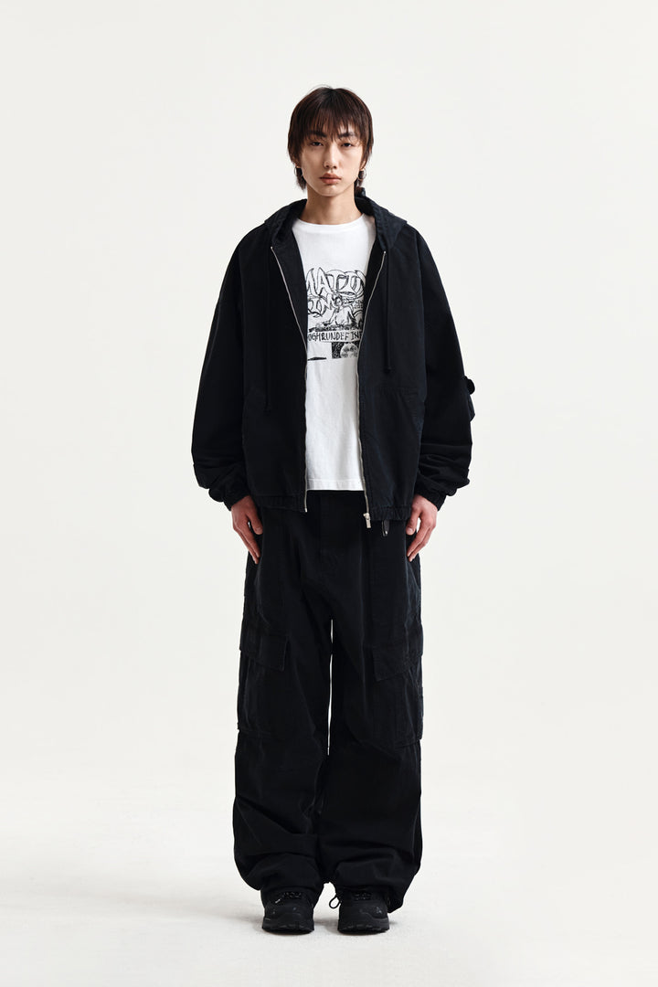 Matin Kim Multi Pocket Utility Wide Pants — Black