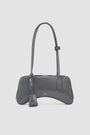KIMMATIN Arch Shape Leather Bowling Bag — Gray