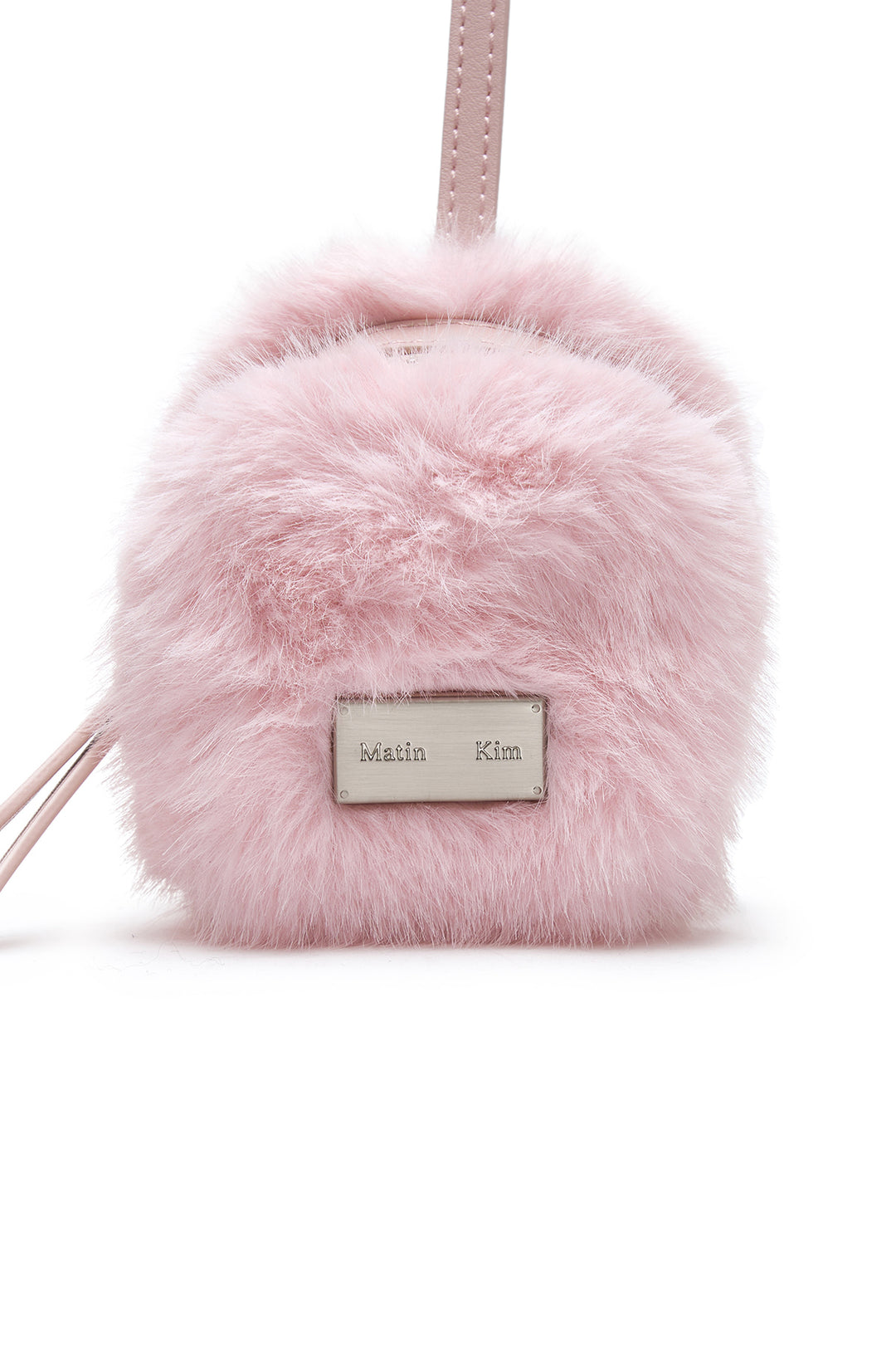Matin Kim Soft Fur Mini Cube Pouch — Pink
