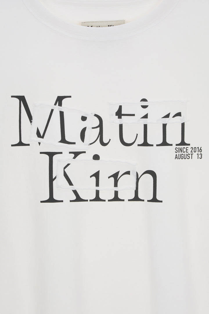 Matin Kim Patch Graphic Long Sleeve Top — White