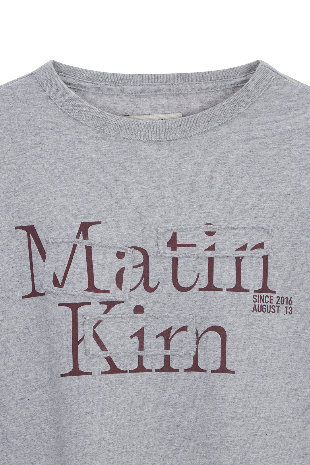 Matin Kim Patch Graphic Long Sleeve Top — Gray