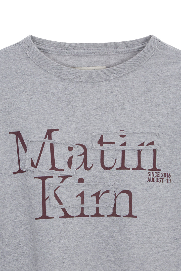 Matin Kim Patch Graphic Long Sleeve Top — Gray