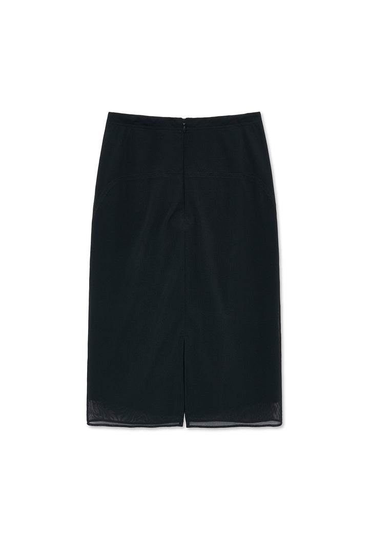 Matin Kim Layered String Midi Skirt — Black