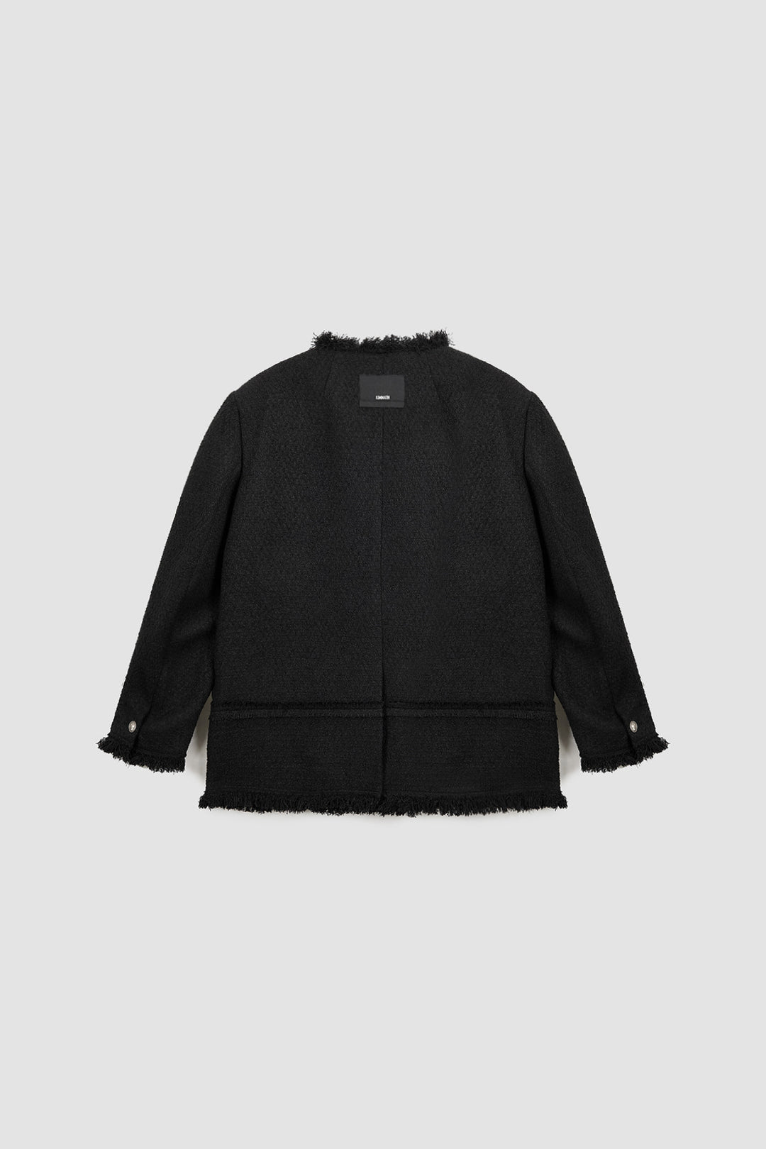 KIMMATIN Patch Pocket Tweed Jacket — Black