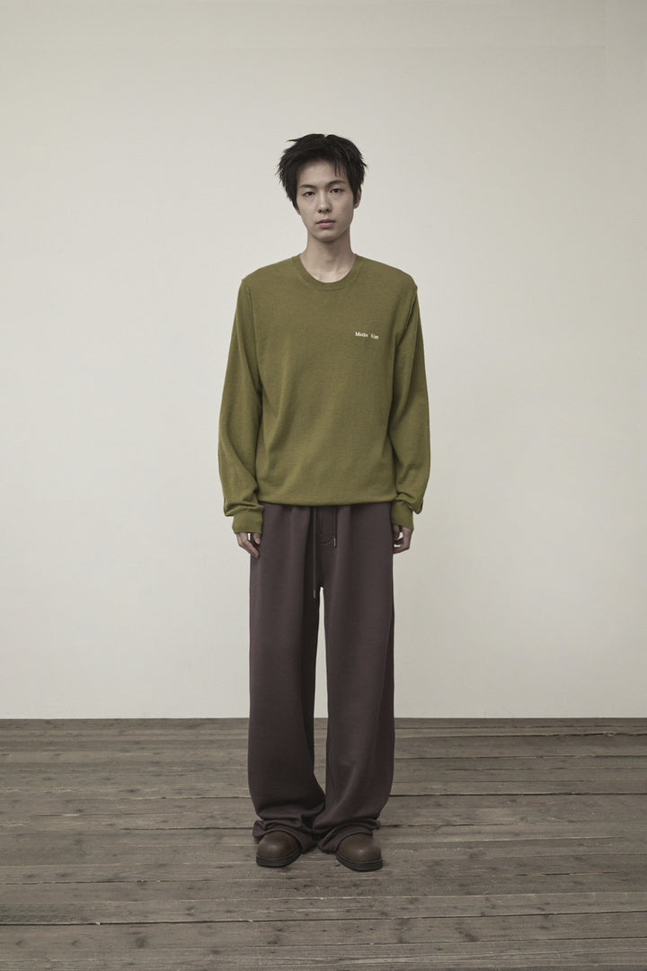 Matin Kim Cashmere Blended Round Knit — Olive