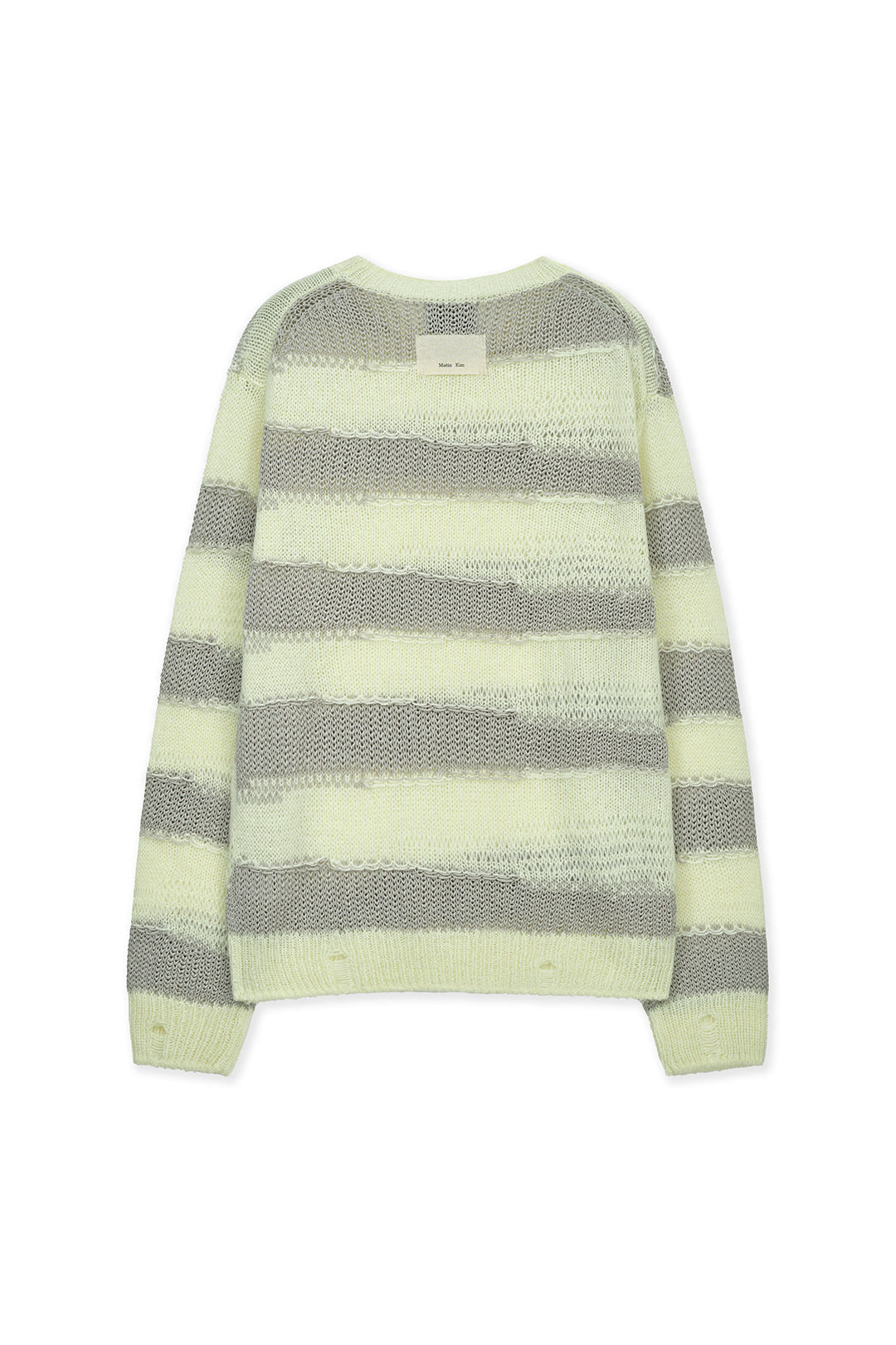 Matin Kim Texture Block Stripe Knit Pullover — Yellow