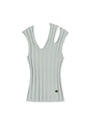 Matin Kim Cut Out Sleeveless Knit Top — Light Grey