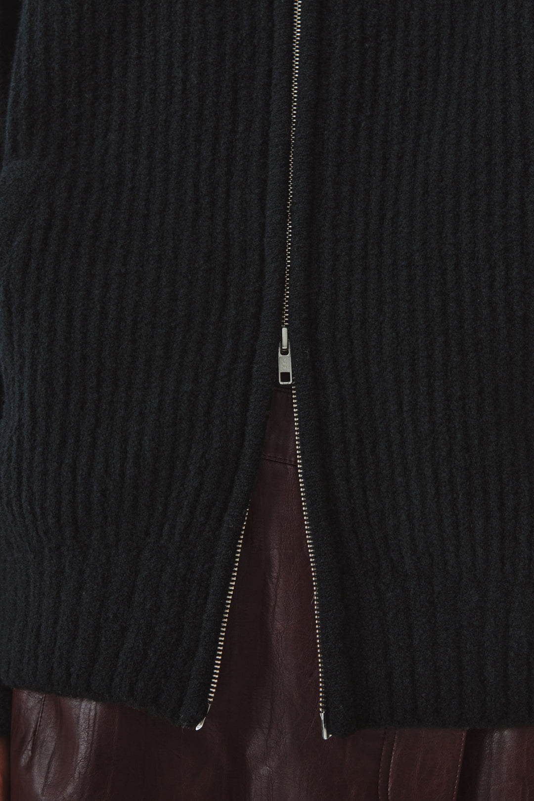 KIMMATIN High Neck Zip Up Cardigan — Black