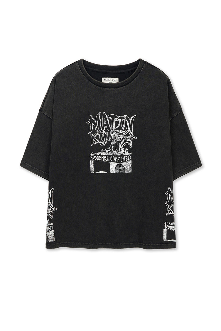 Matin Kim Vintage Graffiti Artwork Top — Black