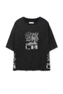 Matin Kim Vintage Graffiti Artwork Top — Black