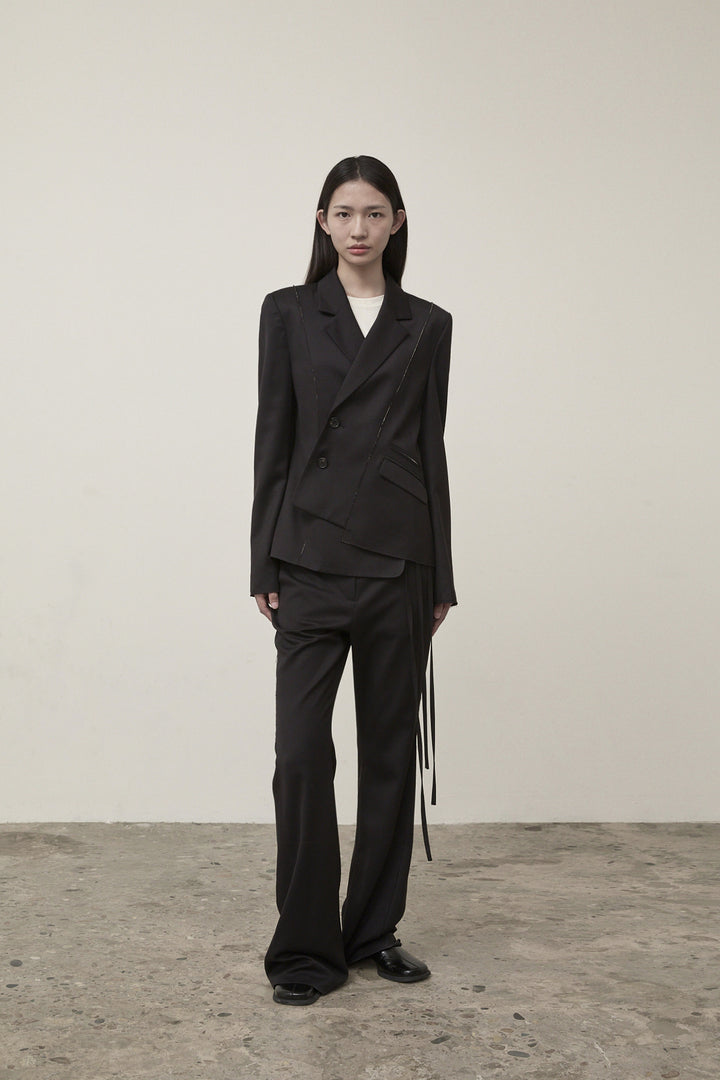 Matin Kim Cut Out Point String Trouser — Black